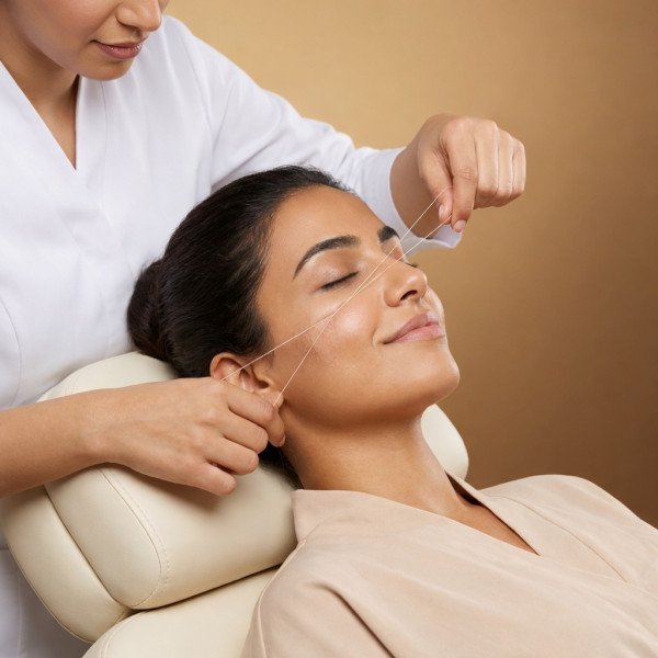 Full Face Threading with Eyebrow